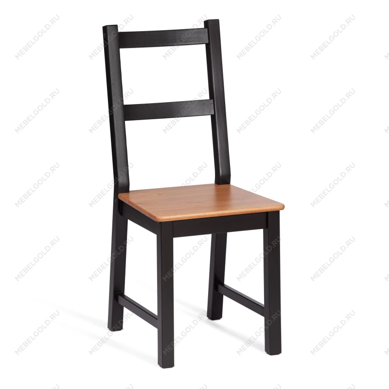 Обеденный комплект Соната (стол + 4 стула)/Sonata dining set, массив сосны, стол: 120х75х73см  стул :41х50х95см, антик/чёрный | изображение 2