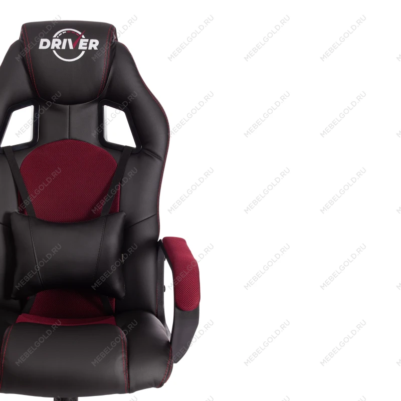 Кресло DRIVER (22), кож/зам/ткань, черный/бордо, 36-6/TW-13 | изображение 5