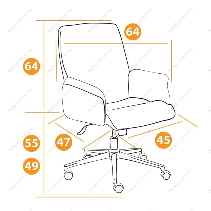 Кресло YORK, флок, синий, 32 | изображение 13