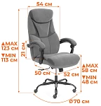 Кресло Cambridge metalBL, кож/зам/ткань, черный/черный, 36-6/11 | изображение 16