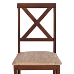 Обеденный комплект Хадсон (стол + 4 стула)/Hudson Dining Set, дерево гевея/мдф, стол: 110х70х75см / стул: 44х42х89см, cappuccino (темный орех), ткань кор.-зол. (1 | изображение 7