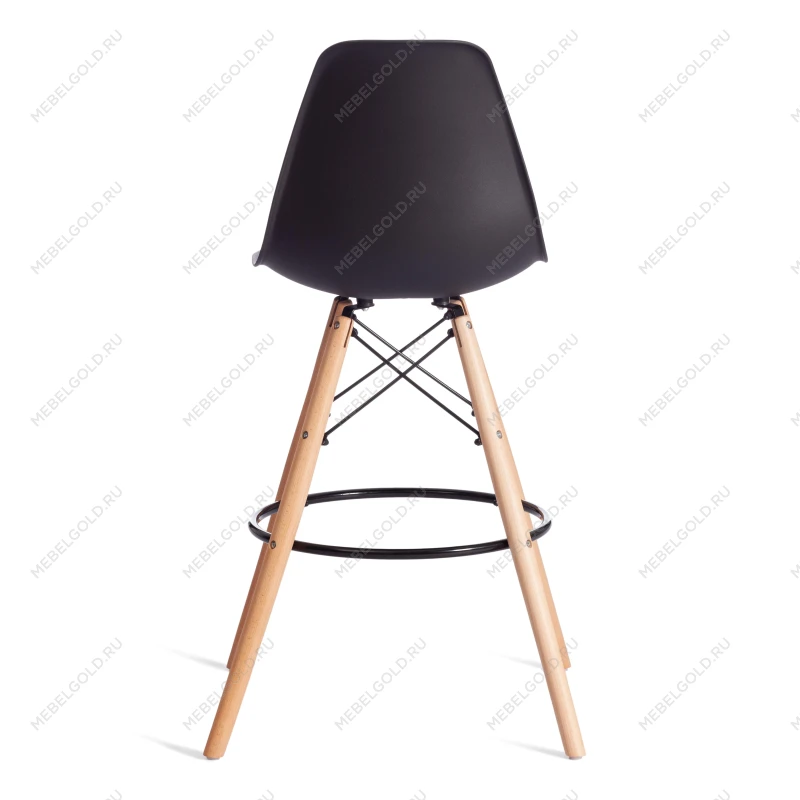 Стул барный Cindy Bar Chair (mod. 80-1), дерево бук/металл/пластик, 50 х 51 х 109 см, Black (Черный) 3010/ натуральный | изображение 3