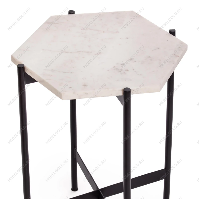 Столик кофейный Secret De Maison FENDY ( mod. 11980 ), алюминиевый сплав/мрамор, 38*38*53 см, античная медь | изображение 3