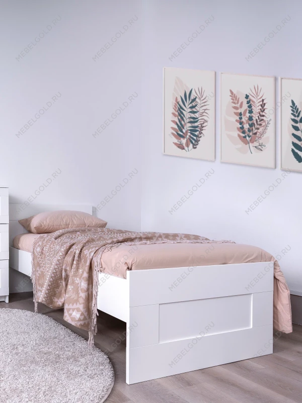 Кровать односпальная Сириус, 80х200 см, белая | изображение 9