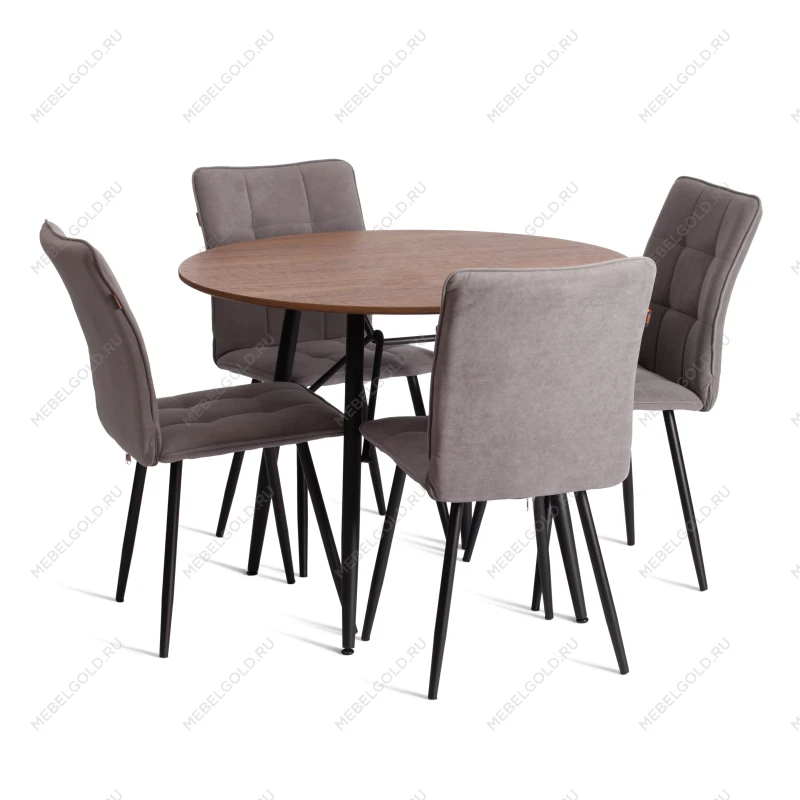 Стул обеденный Bari, LT, флок, серый/черный, 29, 41х55х89 см | изображение 9