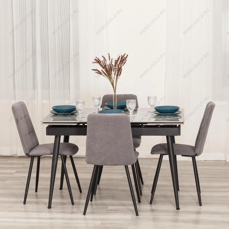 Стул обеденный Asti, TREND, флок, серый/чёрный, 29, 47х54х86 см | изображение 10