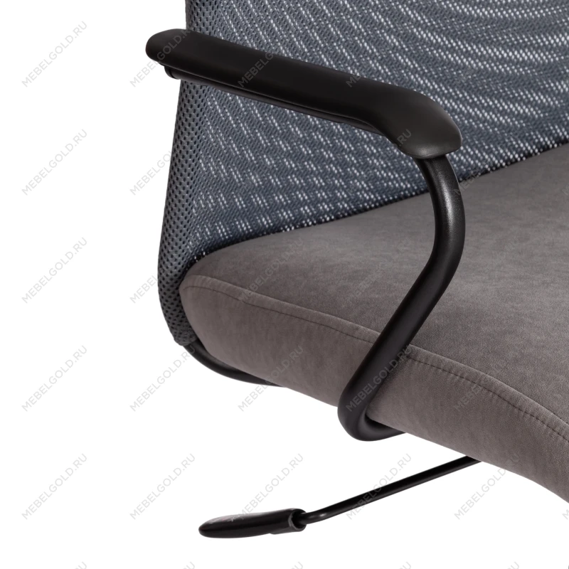 Кресло PRACTIC (мп), флок/кож/зам, серый/металлик, 29/W-12/36 | изображение 6