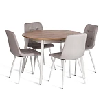 Стул CHILLY (mod. JSC-220), Велюр/металл, 44,5х52,5х88 см, Light grey (светло-серый) HLR14 / белый | изображение 5