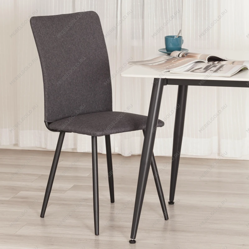 Стул обеденный La Rousse, NEW, ткань рогожка, тёмно-серый, F68, 45х55х93 см | изображение 12