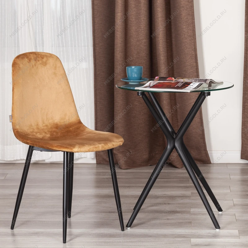 Стул BREEZE (mod. JSC-58), Велюр/металл, 44 х 53 х 86 см, brown (коричневый) HLR12 / черный | изображение 8