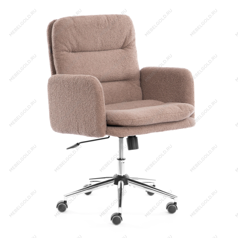 Кресло Dover хром, букле, коричневый, barni cocoa