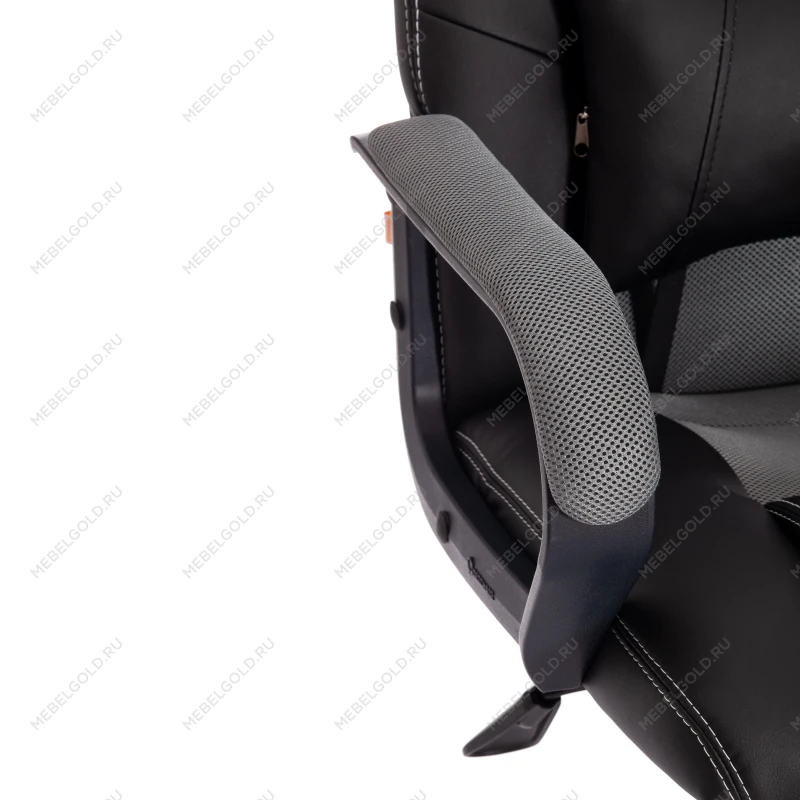 Кресло DRIVER (22), кож/зам/ткань, черный/серый, 36-6/TW-12 | изображение 9