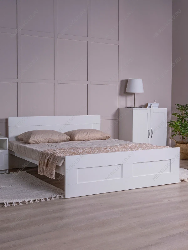 Кровать двуспальная Сириус, 160х200 см, белая | изображение 3