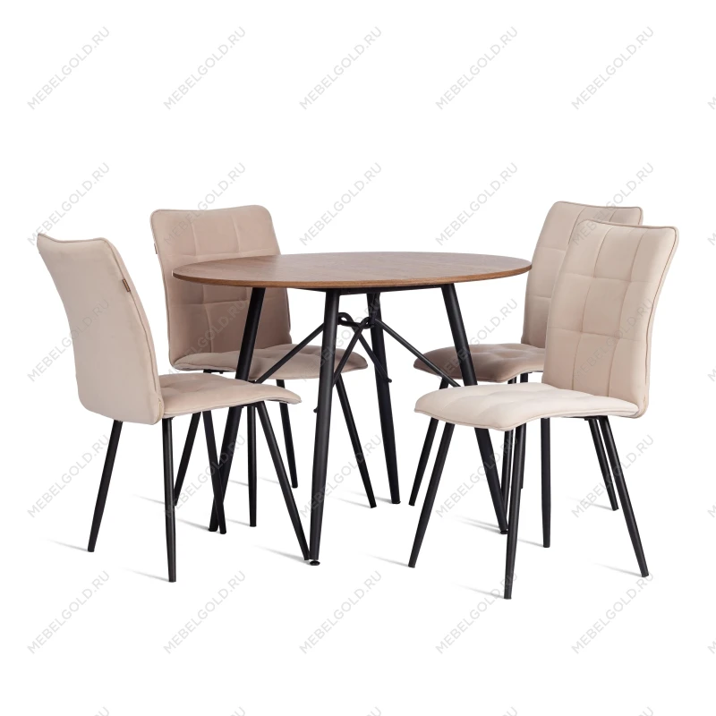 Стул обеденный Bari, ткань велюр, 46х55х89, молочный/черный, (Porsche 2) | изображение 8