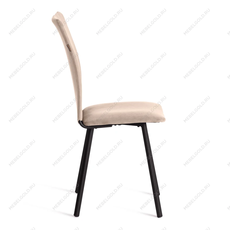 Стул обеденный La Rousse, флок, бежевый/черный, 7, 49х50х93 | изображение 1