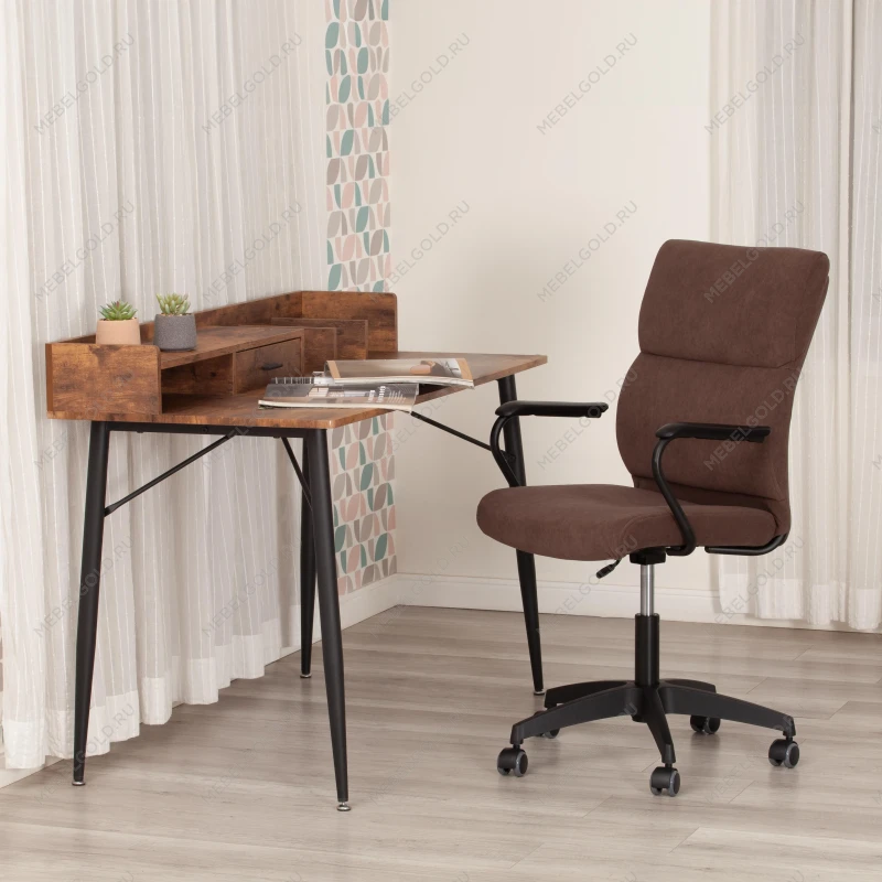 Кресло BENEFIT, флок, коричневый, 6 | изображение 10