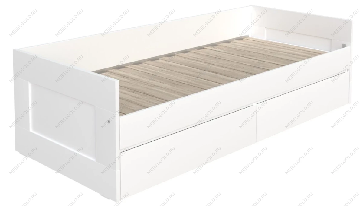 БРИМНЭС / СИРИУС Кровать двуспальная раздвижная ИКЕА / IKEA шириной 80(160) см, белый - Выставка Балашиха