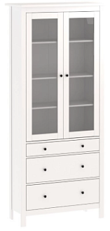 САГА шкаф с витриной 90 белый