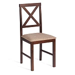 Обеденный комплект Хадсон (стол + 4 стула)/Hudson Dining Set, дерево гевея/мдф, стол: 110х70х75см / стул: 44х42х89см, cappuccino (темный орех), ткань кор.-зол. (1 | изображение 6