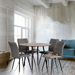 Стул обеденный Bari, флок, серый/черный, 29, 46х55х89 | изображение 8