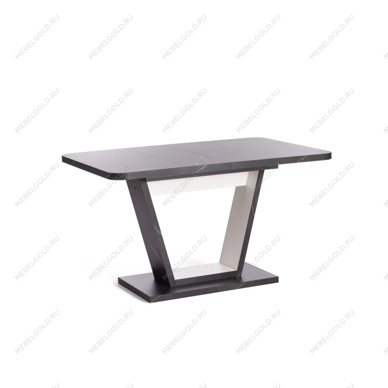 Стол обеденный VOX раздвижной, ЛДСП, 132-172x85x75,5 см, Мрамор черный/Белый | изображение 3