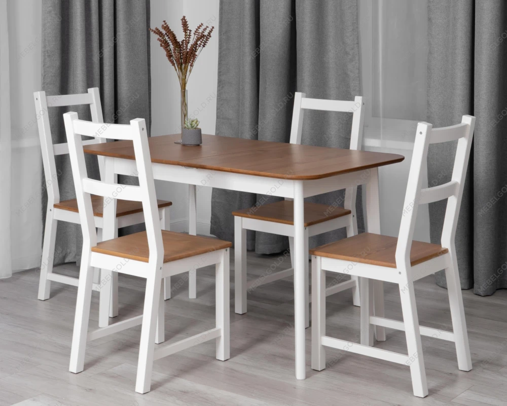 Стул Соната/Sonata chair, массив сосны, 41х50х95 см, антик/белый | изображение 10