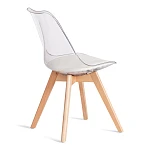 Стул TULIP (mod. 73-1), дерево/пластик/экокожа, 47,5x55x80 см, Прозрачный (Transparent) | изображение 2