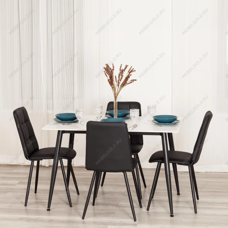 Стул обеденный Asti, TREND, экокожа, черная, 47х54х86 см | изображение 10