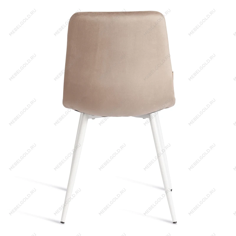 Стул CHILLY (mod. JSC-220), Велюр/металл, 44,5х52,5х88 см, Beige (бежевый) HLR8 / белый | изображение 3