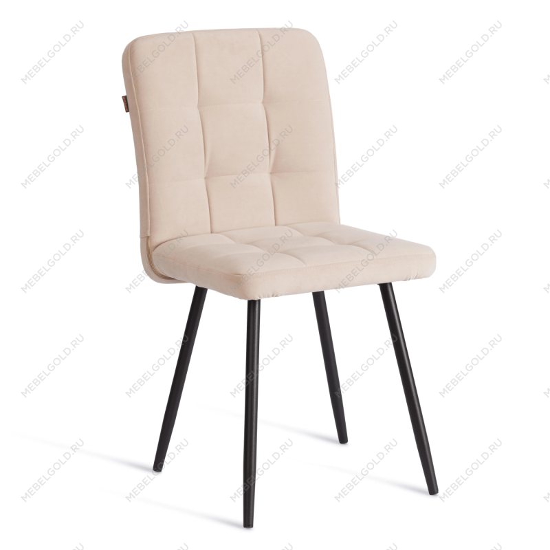 Стул обеденный Medeo, LT, флок, бежевый/черный, 7, 45х56х89 см