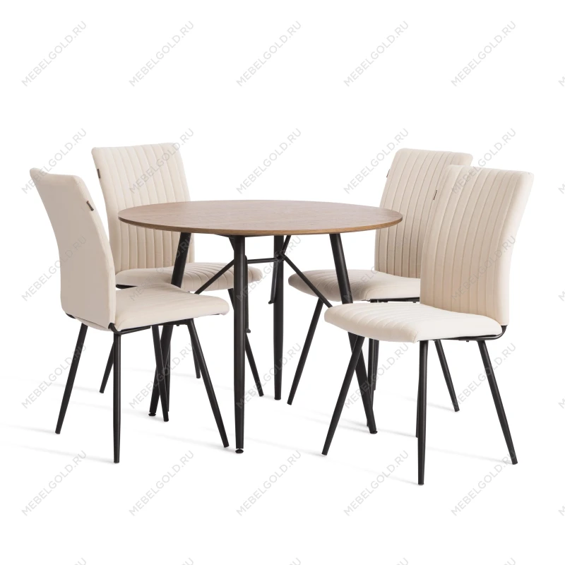 Стул обеденный Monte Carlo, флок, молочный/черный, 4, 50х55х93 | изображение 13