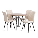 Стул обеденный Monte Carlo, флок, молочный/черный, 4, 50х55х93 | изображение 13