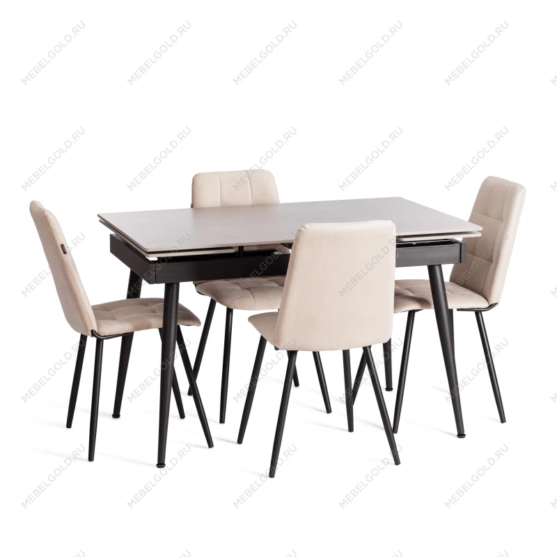 Стул обеденный Asti, велюр, молочный/черный, (Porsche 2) | изображение 9