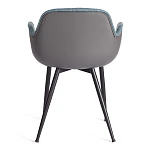 Кресло VALENTINO (mod. PC45-2)/1 шт. в упаковке, металл/экокожа/ткань, 55 х 58 х 81 см, Turquoise (бирюзовый)/Grey (серый)/чёрный | изображение 3