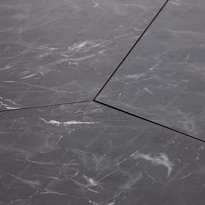 Стол складывающийся YOOP (mod. 1202), ЛДСП+меламин/металл, 100 х 100 х 72 см, чёрный мрамор/чёрный | изображение 3