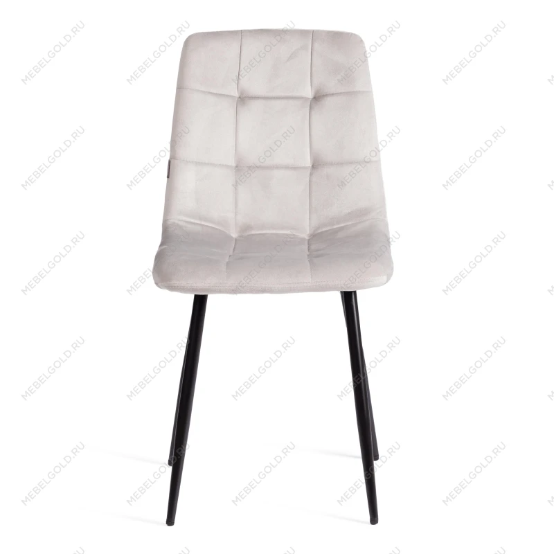 Стул CHILLY (mod. JSC-220), Велюр/металл, 44,5х52,5х88 см, Light grey (светло-серый) HLR14 / черный | изображение 4