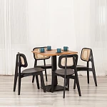 Стул ODIN, дерево вяз/ротанг, черный, 42х45х78 см | изображение 13