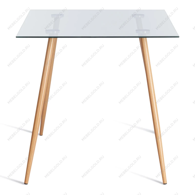 Стол SOPHIA (mod. 5003), металл/стекло (8мм), бук/прозрачный, 110 х 80 х 75 см | изображение 1