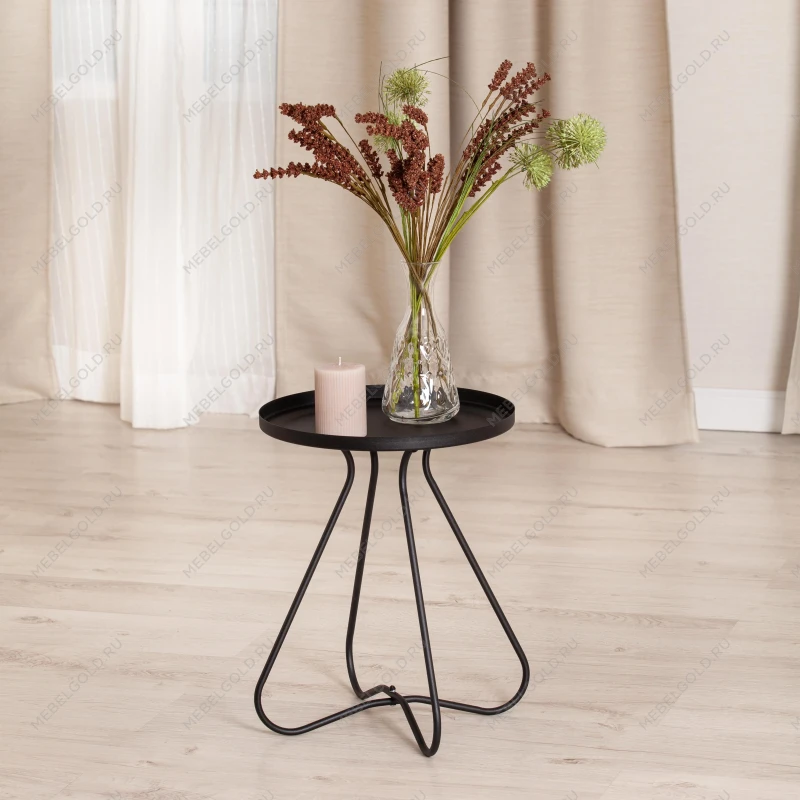 Столик журнальный GLAND, металл, 40*40*45см, черный | изображение 6