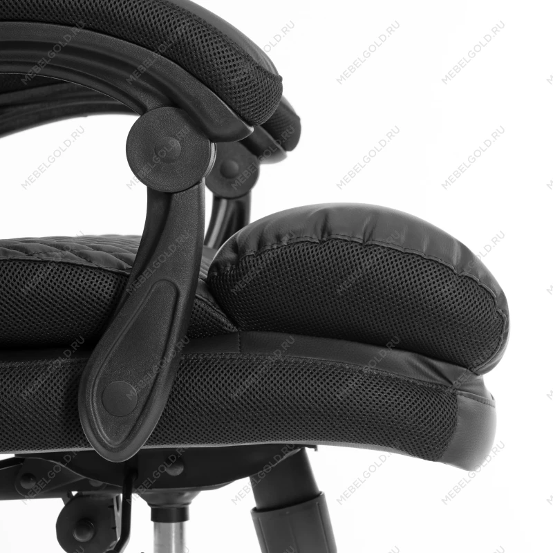 Кресло Chief metalBL, кож/зам/ткань, черный/черный стеганный/черный, 36-6/36-6/TW-11 | изображение 9