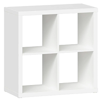 КАЛЛАКС / ФОРА Стеллаж ИКЕА / IKEA 4, квадратной формы с четырьми открытыми ячейками, тамбурат, цвет белый
