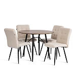 Стул обеденный Medeo, флок, молочный/черный, 4, 47х56х89 | изображение 8