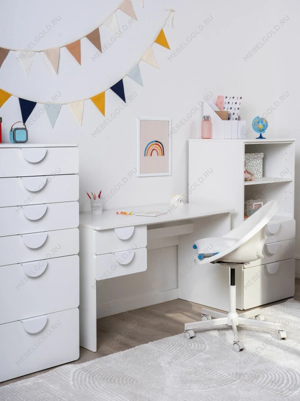 Стол письменный детский Пикси 120х75х57, белый (робкий подснежник) | изображение 10