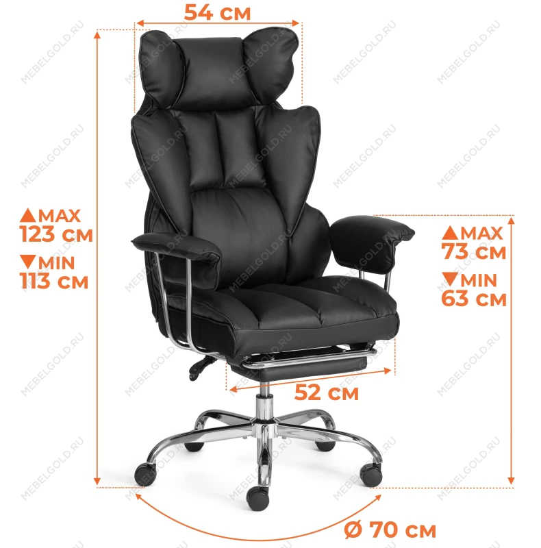 Компьютерное кресло Comfy CR, кож/зам, черный | изображение 20