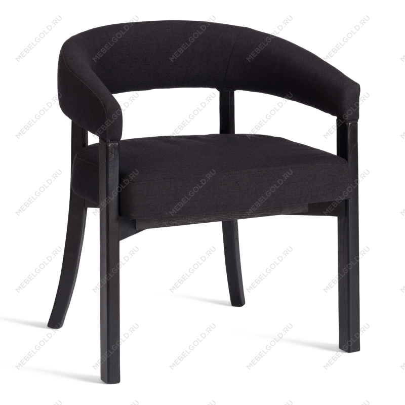 Стул SURTUR, дерево вяз/ткань лен, черный/черный лен, 54х53х74 см