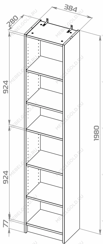 Стеллаж Варма Стэнд 39х198х28, серый | изображение 12
