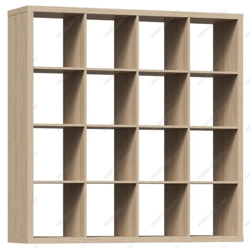 КАЛЛАКС / ФОРА Стеллаж ИКЕА / IKEA 16, широкий стеллаж с открытыми ячейками, тамбурат, дуб беленый