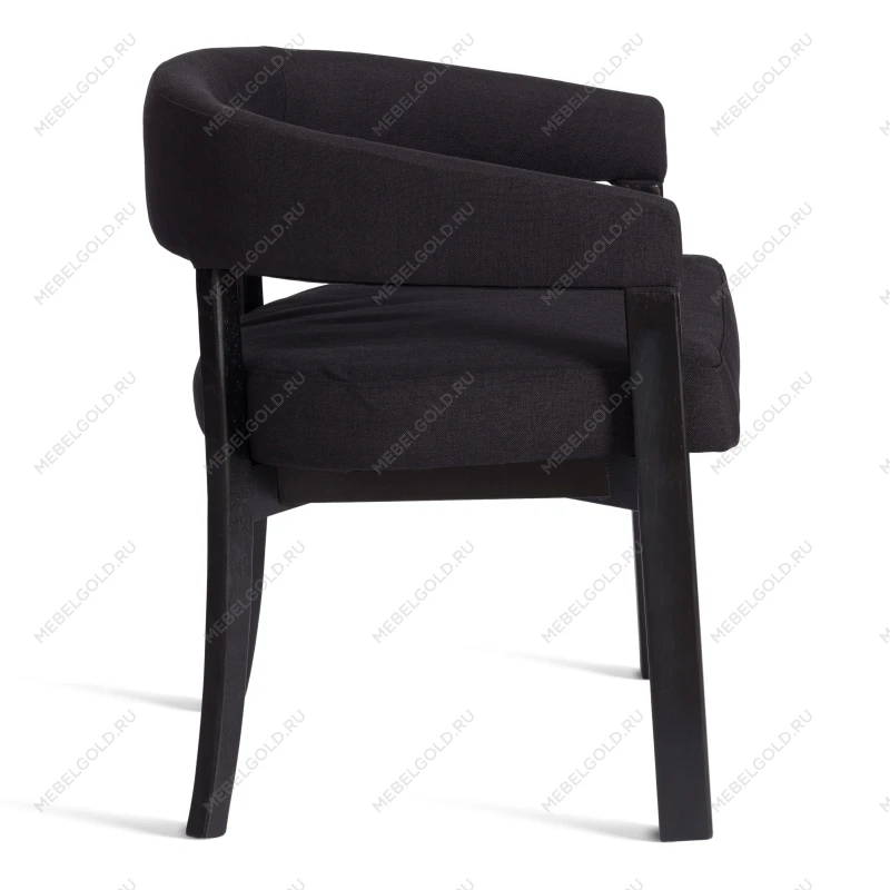 Стул SURTUR, дерево вяз/ткань лен, черный/черный лен, 54х53х74 см | изображение 1