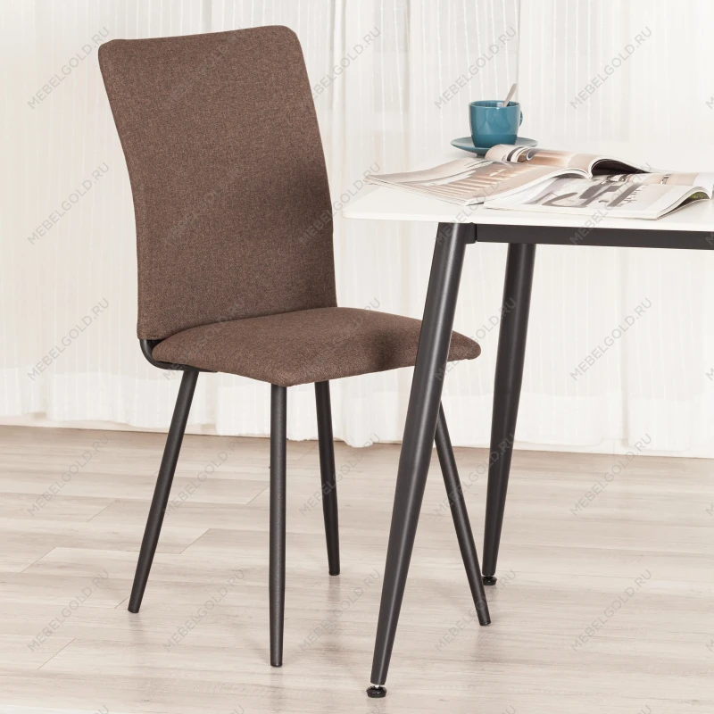 Стул обеденный La Rousse, NEW, ткань рогожка, коричневый/черный, 3М7-147, 45x55x93 см | изображение 12