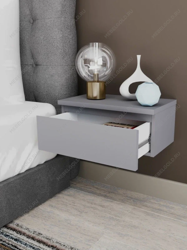 Тумба прикроватная подвесная Варма 50х21х30, серая